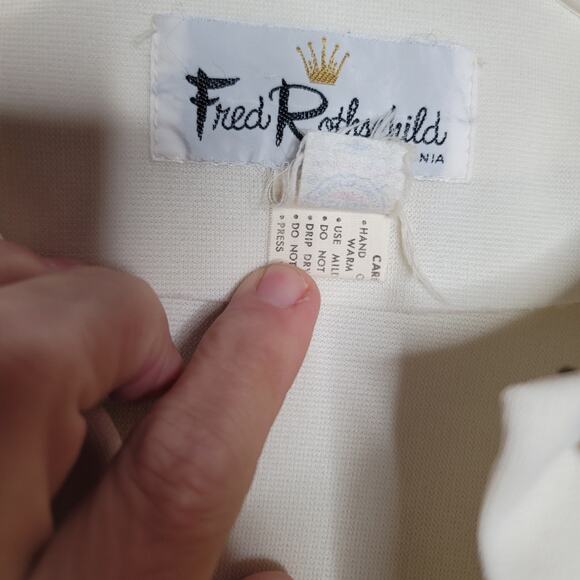Vintage Fred Rothschild Poly 2pc Set Cape Pants Cream Small/Medium - Picture 6 of 10